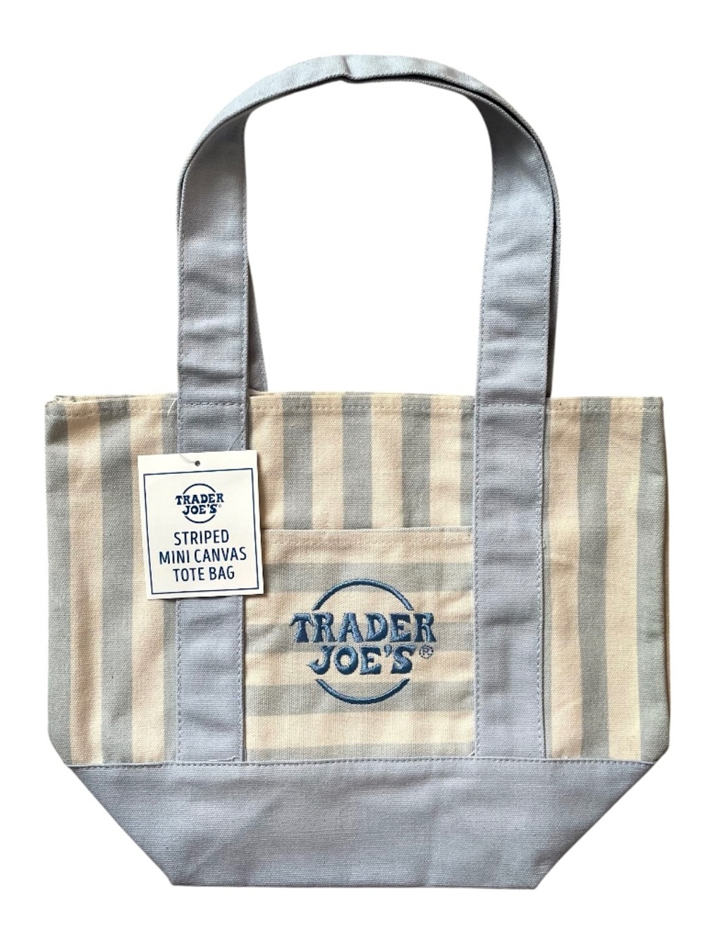 Trader Joe's Mini Pastel Striped Canvas Tote Bag NWT